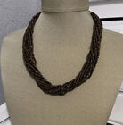 SILPADA Sterling Silver N1815 Multi Strand Brown Bronze Seed Bead Necklace