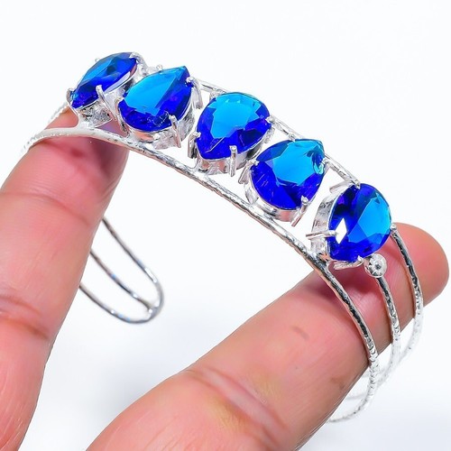 VALENTINO Bracciale gioiello fatto a mano argento sterling 925 pietra preziosa tanzanite regolabile