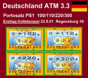 Bund ATM 3.3 Portosatz PS1 Ersttag-Vollstempel 23.5.01 Regensburg 16 * Sielaff - Bild 1 von 2