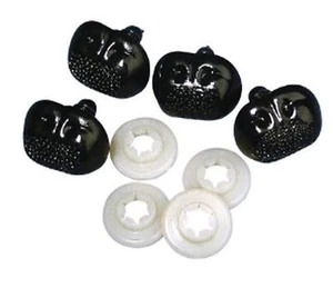 Plastik-Tiernasen, 12mm, 15mm, 20mm SB-Btl je 4Stück, schwarz - Rayher Hobby - Picture 1 of 7