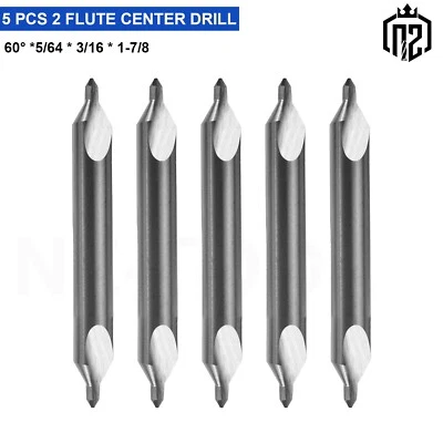 5 Шт 60 градусов 5/64 «x 3/16» x 1-7/8» центр сверла твердый твердосплавный двойной конец новый - Изображение 1 из 4