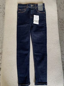 NEW Zara Boy Skinny Dark Denim Blue Super Elastic Flexibility Comfort Jeans 9 Y - Picture 1 of 7