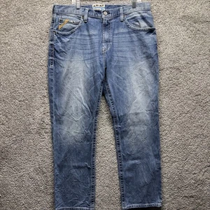 Ariat M2 Stivaletto Tradizionale Relaxed Taglio Jeans Uomo 38x32 Blu Sbiadito Whisker USA - Foto 1 di 14