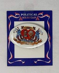 1992 George and Barbara Bush Political American Pin - Picture 1 of 5