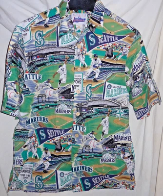 Reyn Spooner Seattle Mariners AL West Champs Shirt Men’s M Hawaiian MLB Cotton - Image 1 of 3