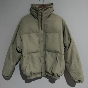 FEAR OF GOD ESSENTIALS Puffer Jacket, Sage Green, Oversized, Small - Picture 1 of 9