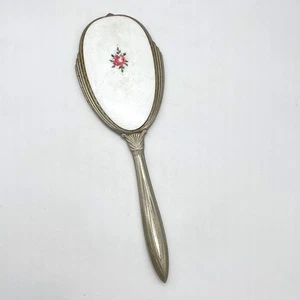 Specchio vintage a mano floreale rosa design vanità decorazione tavolo ovale - Foto 1 di 7