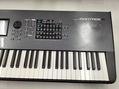 YAMAHA Montage8 Black Synthesizer w/ cable Tested Used Japan - Image 1 of 4