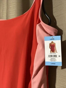 Lands' End Damen U-Ausschnitt Einteiler Badeanzug Rosa Größe Large Neu - Bild 1 von 6