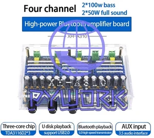 TPA3116D2 Bluetooth 5.0 4 Channel 50Wx2+100Wx2 Digital power amplifier Board NEW - Picture 1 of 6