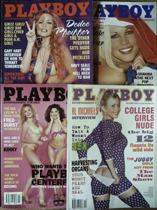 LOT / SET of 4 US PLAYBOY 2002 Magazines: FEBRUARY June JULY October @ VG to EX - Imagen 1 de 7