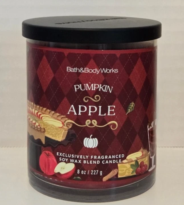 New Bath & Body Works Pumpkin Apple Soy Wax Blend Single Wick Candle - 8 oz. - Image 1 of 4