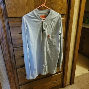 Wrangler FR Riggs Workwear Hemd Henley Herren Med Reg Langarm 1/4 Knopf  - Bild 1 von 7