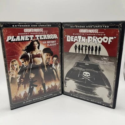 Grindhouse Lot of 2 DVDs Rodriguez's PLANET TERROR & Tarantino's DEATH PROOF - Image 1 of 4