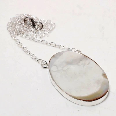 Perlmutt Edelstein Kette Anhänger Handarbeit Unikat Geschenk Schmuck 1,80 Zol... - Bild 1 von 4