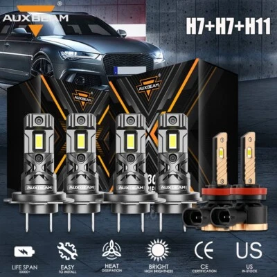 For BMW 328i 2007- 2015 2016 Canbus LED Headlight Bulbs Kit + Fog Lights 6500K - Image 1 of 4