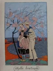 George Barbier "Cidylle Bretonne" pochoir édition Originale 1919 - Picture 1 of 6