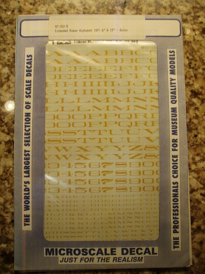  Alphabets - Extended SP Roman - 6" &15" HO-scale Decals Microscale 87-202 OOP - Image 1 of 1