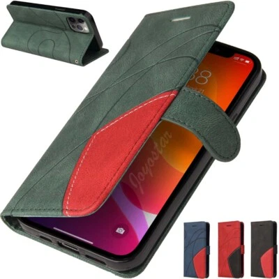 For iPhone 12 11 Pro Max XR SE 8 7 6s Plus Wallet Flip Leather Phone Case Cover - Image 1 of 4