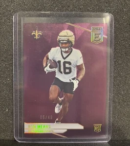 2024 Donruss Elite Bub Means RC #133 Purple /49 New Orleans Saints  - Picture 1 of 2