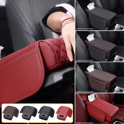 Funda reposabrazos automática almohadilla consola central caja cuero PU cojín alfombrilla accesorios coche Foto 1 de 4
