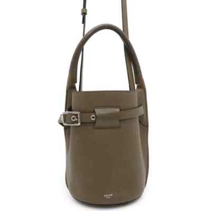 Bolso grande CELINE cubo talla nano cuero de becerro caqui claro 187243 - Imagen 1 de 18