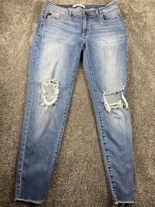 KanCan Womens Distressed Blue Denim Jeans Size 13/30 Cotton Blend - Picture 1 of 14