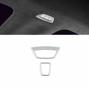 Cubierta de marco de lámpara de lectura delantera de acero plateado para Tesla Model X S 2012-2021 - Imagen 1 de 5