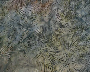 2 Yd Unbranded Cotton Quilting Fabric - Batik Leaves in Shades of Green - Picture 1 of 1