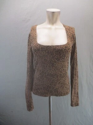 GAP Size MT Womens Animal Print Cotton Blend Square Neck Long Sleeve Top 812 - Image 1 of 4