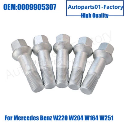 Kit de tuercas de pernos de rueda de 5 piezas para Mercedes Benz W220 W204 W164 W251 0009905307 Foto 1 de 4