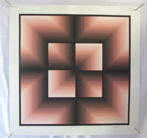 Jurgen Peters Op Art Serigraph Window Motif Limited Edition 32/250 Signed EUC - Picture 1 of 9
