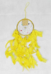 Fair Trade Beautiful 11.5 cm Foil Bali Dreamcatcher Handmade with Feathers - Picture 1 of 20