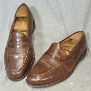 Johnston & Murphy Alcott Penny Loafers 10W Brown Calfskin Leather Shoe Stretcher - Picture 1 of 8