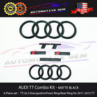 AUDI TT Emblem MATTE BLACK Grill Trunk Ring S Line quattro Badge Kit 2011-2015 Audi TT