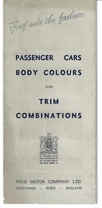 Ford Colour & Trim 1954-1955 UK Foldout Brochure Popular, Anglia, Zephyr, Zodiac - Picture 1 of 2