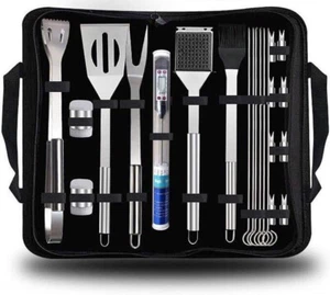 Stainless Steel BBQ Tool Set 25Pcs by EPRO | Barbecue Grill Tool Set for Indoor - Picture 1 of 5