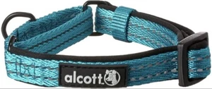 Alcott Adventure Dog Collar with Reflective Stitching & Neoprene Padding Blue LG - Picture 1 of 4