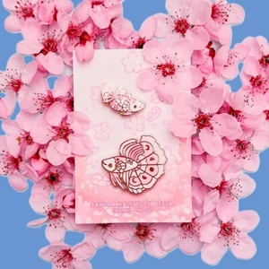 Betta Fish Enamel Pin Set - Sakura Halfmoon - Picture 1 of 6