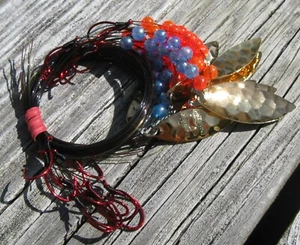 Lot of 10 Northland Double Hook Bait Leech or Crawler Trailers Dark Cammo Line - Picture 1 of 4