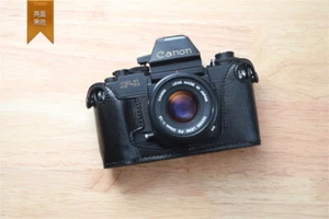 Custodia mezza fotocamera in vera pelle fatta a mano per Canon F-1 nuova - Foto 1 di 14