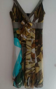 Kleid NEU mit Schleife festlich grün bunt gemustert Größe 36 - Bild 1 von 3