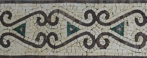 Roman Greek Curve Decor Border Marble Mosaic - Picture 1 of 1