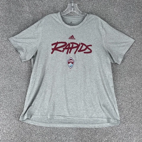 Colorado Rapids Shirt Adult Extra Large Gray MLS Soccer Short Sleeve Adidas Cover