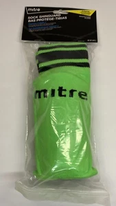 Mitre Junior Schienbeinschoner volle Länge Fußball Socken neongrün 4 Fuß & darunter - Bild 1 von 2