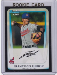 FRANCISCO LINDOR ROOKIE CARD New York Mets Baseball 2011 Bowman BLACK 1st RC - Picture 1 of 2