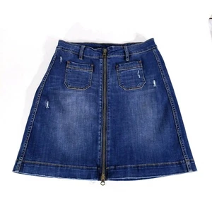 Minifalda vaquera azul con cremallera frontal Jag Jeans Western Glove Works para mujer talla 10 - Imagen 1 de 8
