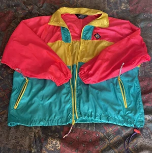 Rare Vtg WOOLRICH Sigmet Gear Color Block Windbreaker Jacket 90s Colorful Large? - Picture 1 of 15