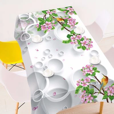 3D Circle 6 Tablecloth Table Cover Cloth Birthday Party AJ WALLPAPER UK Lemon - Image 1 of 4