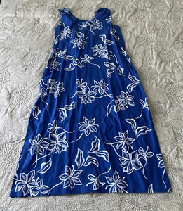 NEW Floral Print Sleeveless Jumper Dress Sz L 100% Cotton - Picture 1 of 3